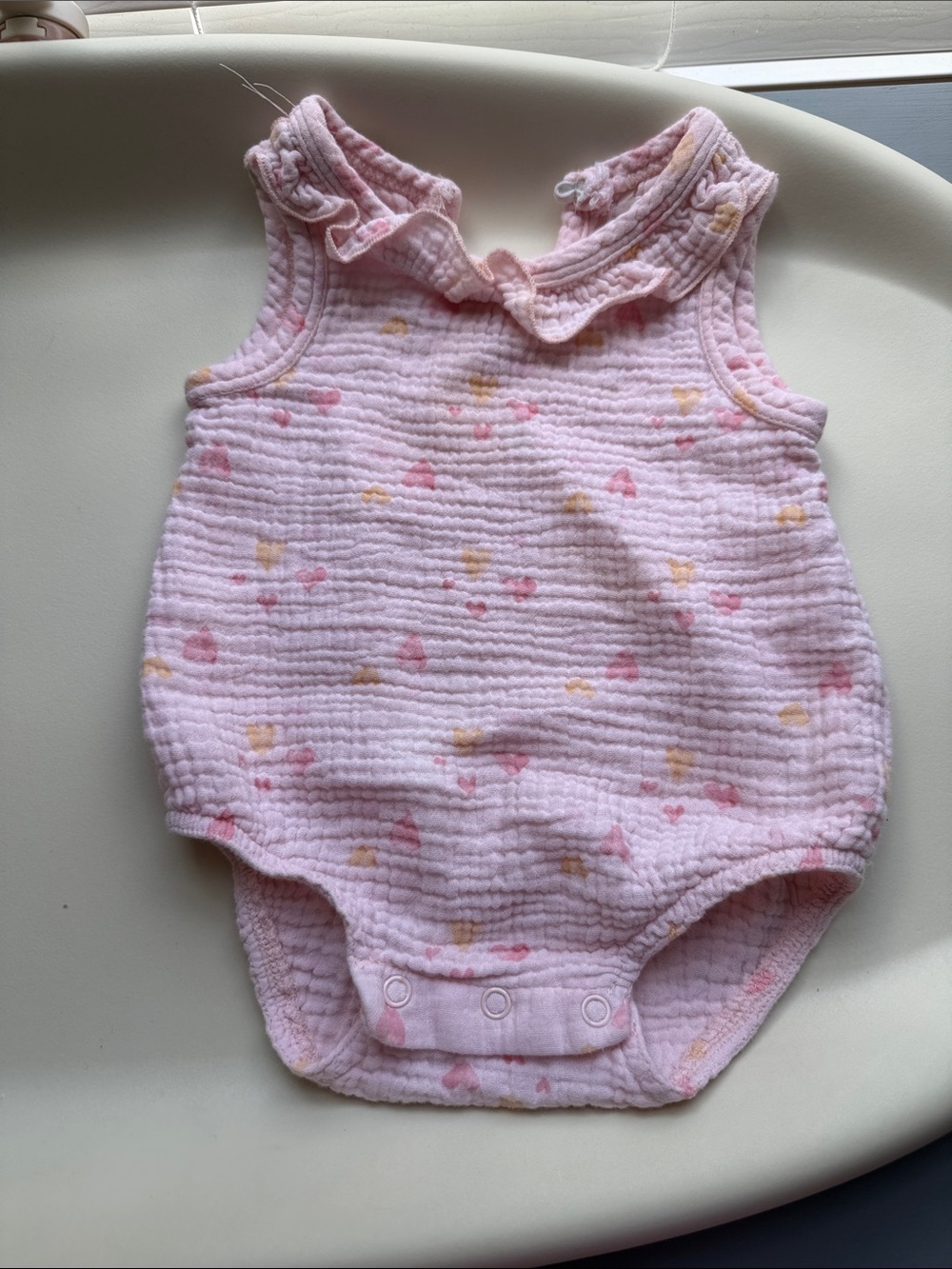 Pink Ruffled Baby One-Piece Bodysuit